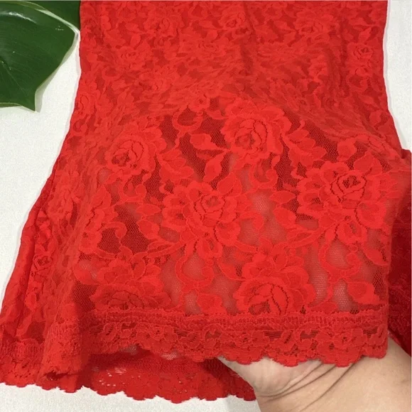NWT $52 Hanky Panky [ XS ] 1390L Signature Sheer Lace Lingerie Camisole Red - Picture 7 of 14